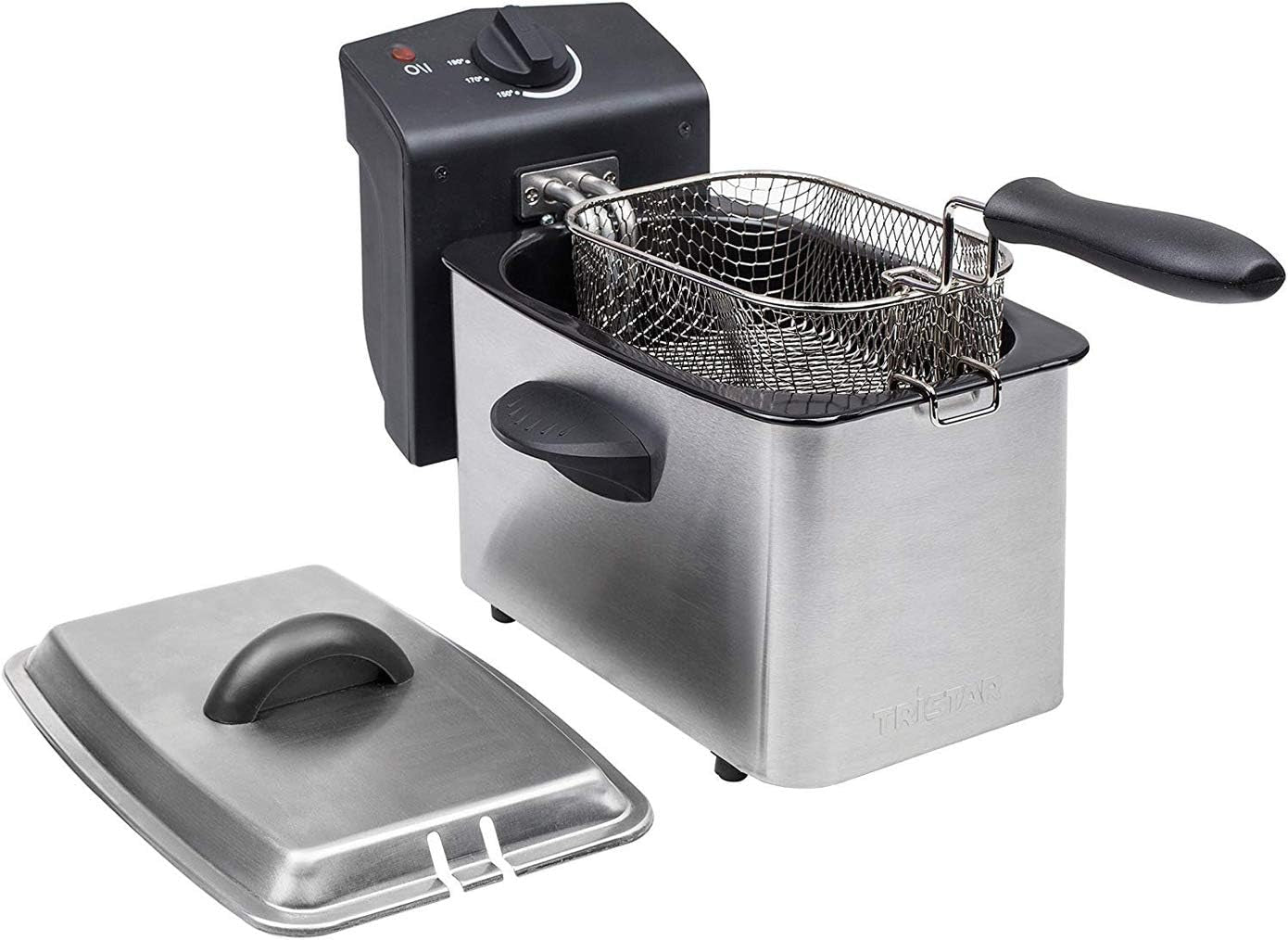 Tristar fritös i rostfritt stål - Med 2 liters kapacitet, kallzonsfunktion och justerbar termostat upp till 190°C, FR-6919, silver Vitvaror Naty Shop