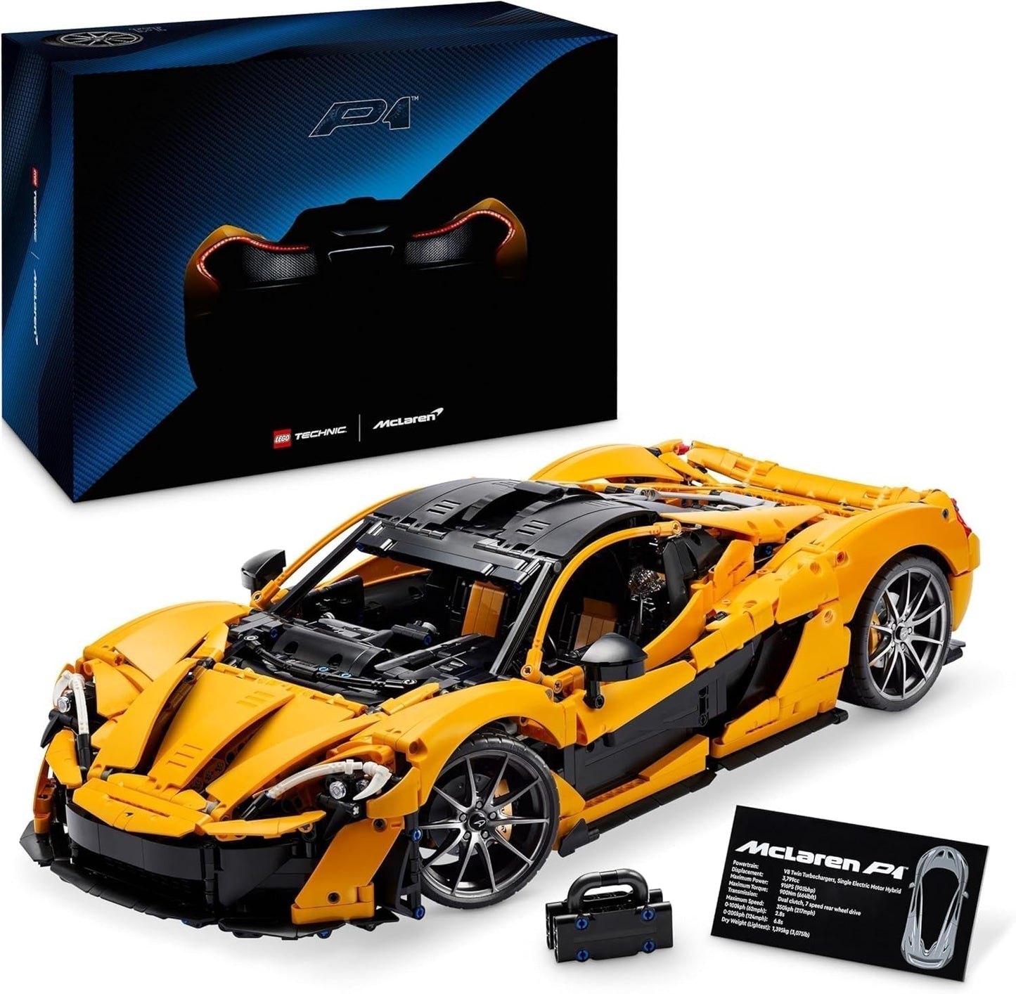 LEGO Technic Mclaren P1 Supersportbilsset för vuxna Bilfans Present V8 kolvmotor 7-växlad växellåda Skalmodell Billeksaksbilset 42172 Byggset Besuche den LEGO-Store Standardtitel