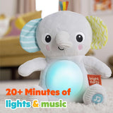 Bright Starts, Kram-a-bye babyelefantleksak med lampor, sånger, olika texturer och mer, flerfärgade Toys Bebe Naty Shop