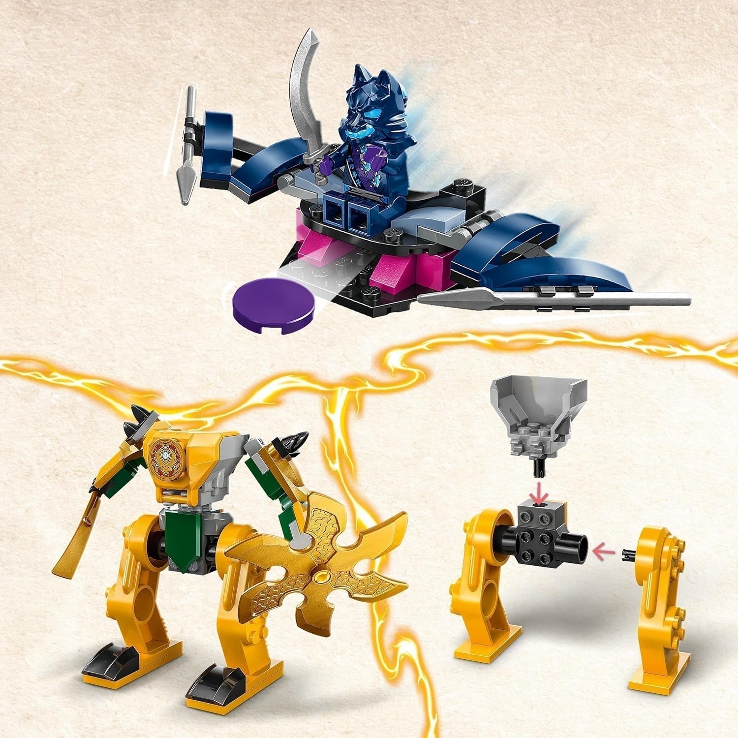 LEGO NINJAGO Arins Battle Mech, Ninja leksak för barn från 4+ Med figurer Inkl. Arin med mini katana, actionfigurer och mekaniker, liten present till pojkar och flickor 71804 Byggset Besuche den LEGO-Store