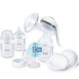NUK Nature Sense manuell bröstpump | Amningsset med manuell bröstpump, flaskor och amningsskydd Ultra Dry Comfort | 6 st Barnmat och amningstillbehör Naty Shop Single Med temperaturkontroll