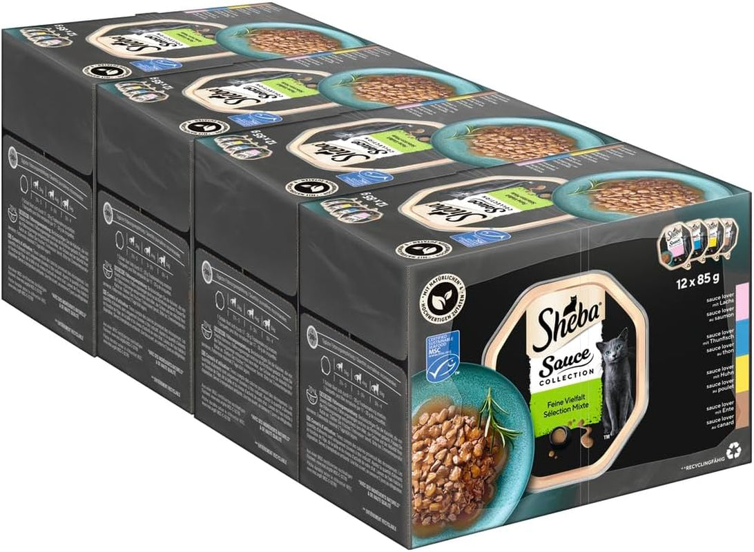 Sheba Sauce Collection Tray Multipack, fin MSC, 4x12x85g