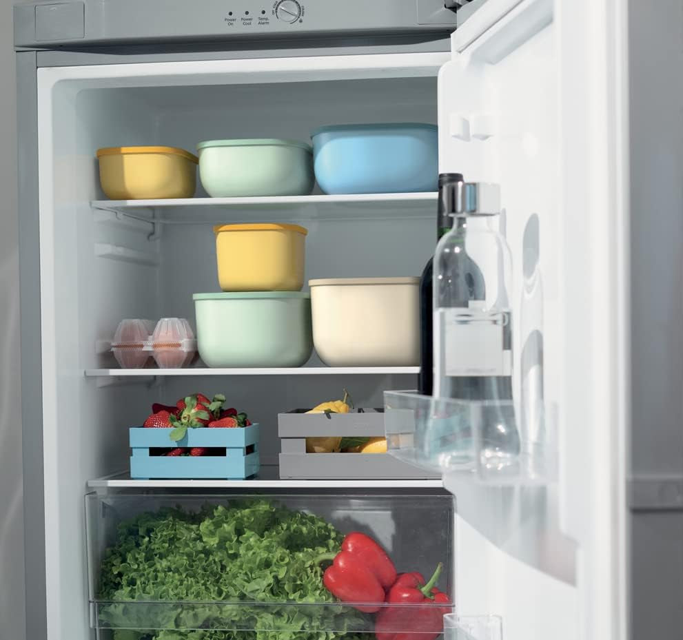 Guzzini - Kitchen Active Design, STORE&MORE Set med 3 lufttäta lådor för kyl/frys/mikrovågsugn, hög - 19,5 x 19,5 x h12,3 cm | 750/1550/2800 cc- 17070852 Matförvaringslådor Naty Shop