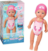 BABY Born My First Swimmer Girl - 30 cm docka - Baddocka med vridmekanism, vattentät - Fungerar utan batterier - Lämplig för barn från 1 år och uppåt