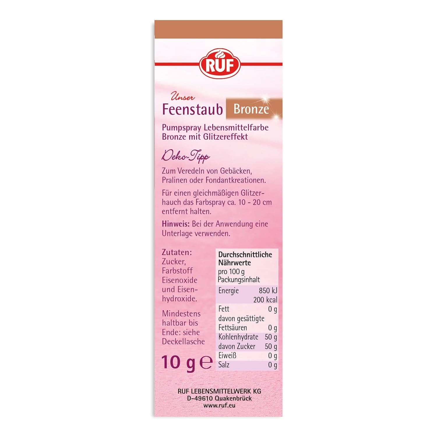 RUF Fairy Dust ätbart glitterdamm i en pumpsprayflaska 10 gram strössel Naty Shop