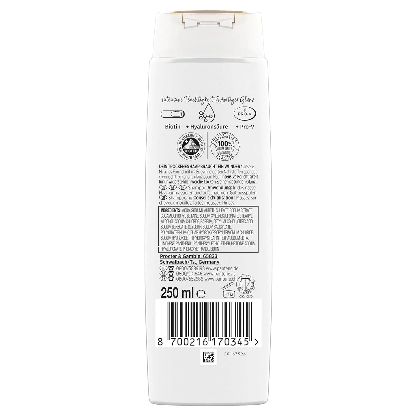 Pantene Pro-V Hydra Glow Hydrating Schampo med Biotin för torrt, skadat hår Pantene Dusch & Bad