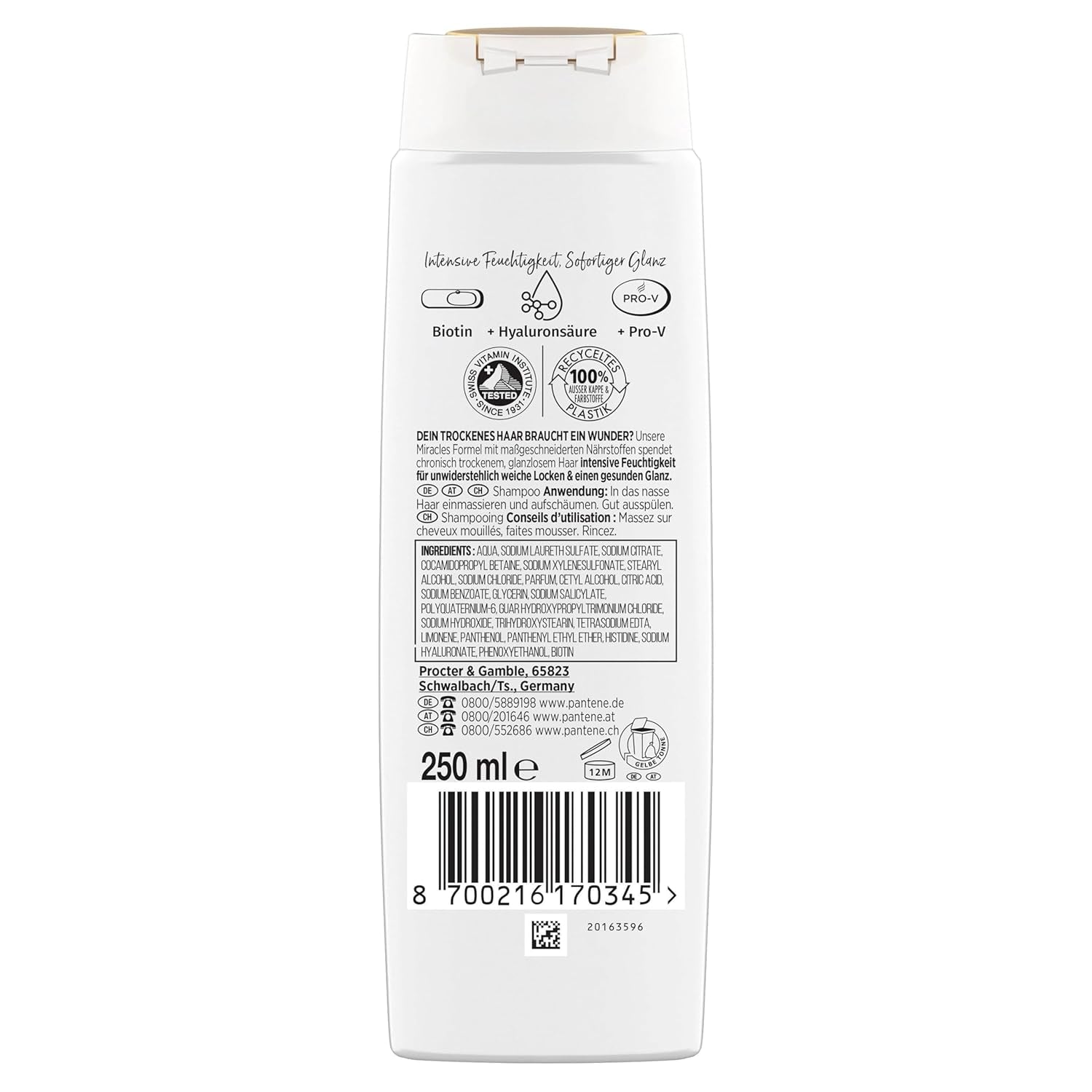 Pantene Pro-V Hydra Glow Hydrating Schampo med Biotin för torrt, skadat hår Pantene Dusch & Bad