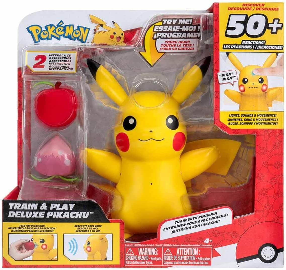 Pokémon PKW3330 - Deluxe My Partner Pikachu, officiell Pikachu med ljus, ljud och rörelse Actionfigurer Naty Shop
