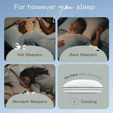 Coop Home Goods Eden Cool Justerbar Kudde King Size Justerbar Gel Infunderat Memory Foam Mjukt Lulltra-tyg som andas Perfekt för alla som sover Miljövänliga Naty Shop Standardkuddar
