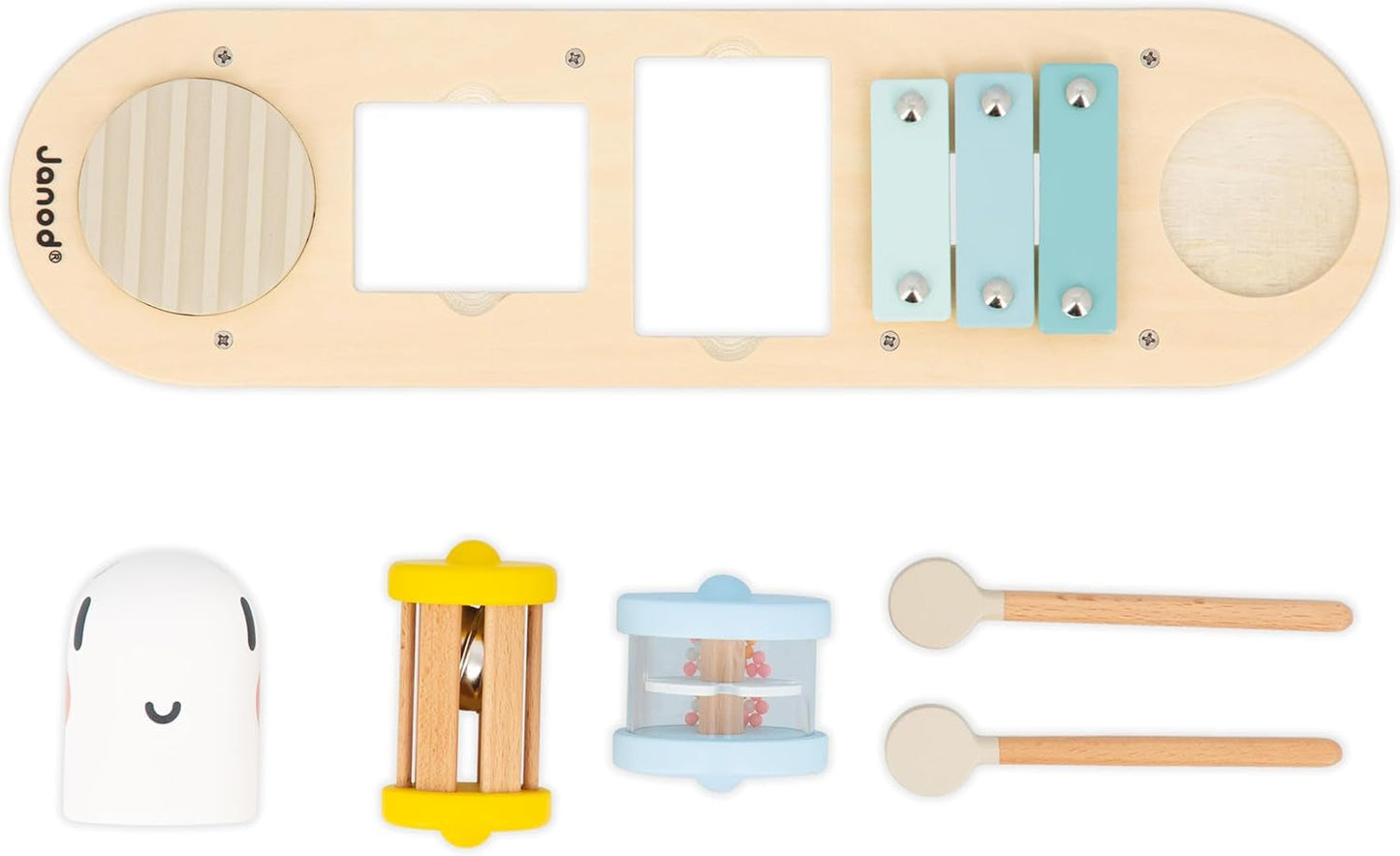Janod - Sweet Cocoon musikaliska spår - 5 musikaktiviteter för barn - Tidig musikalisk utbildning - FSC träleksak - Från 12 månader, J04058 Baby Toys Naty Shop