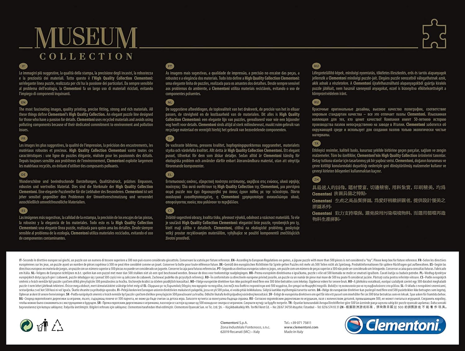 Clementoni 39378 Hokusai - The Great Wave - 1000-bitars pussel, museumssamling, skicklighetsspel för hela familjen, färgglada stretching-spel, pussel för vuxna 14+ Pussel Naty Shop