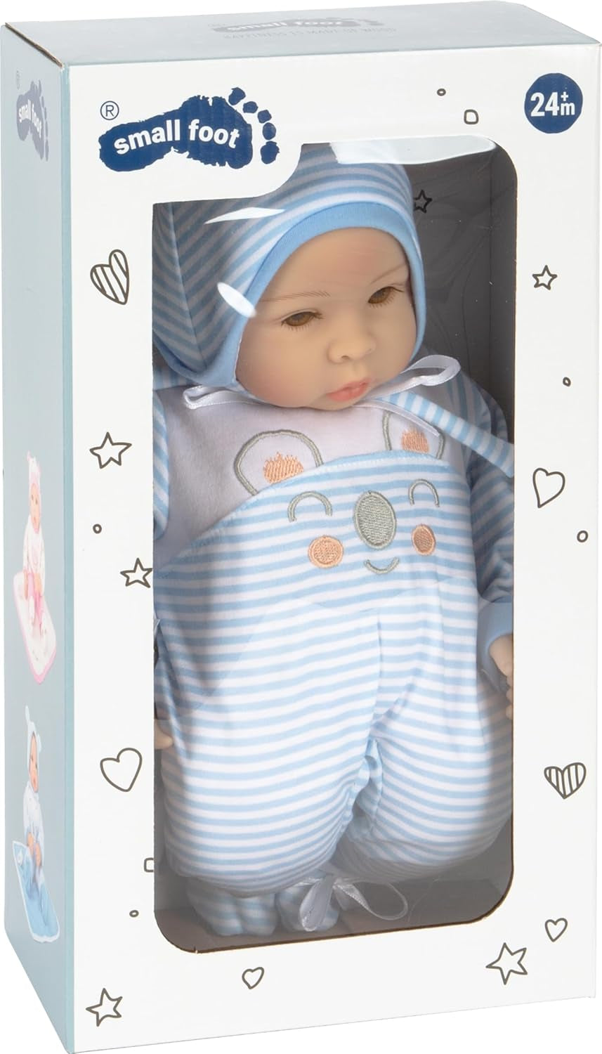 Small Foot Lukas Doll, inklusive avtagbara kläder, napp och mjuk filt, rollspel, 11238