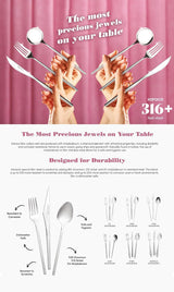 Karaca Amour, set med 84 bestick för 12 personer Kitchen Naty Shop