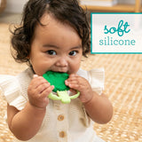 Infantino Lil' Nibbles, texturerad silikonbitring, BPA-fri babybitringleksak, mjuk, lätt att hålla, sensorisk stimulering för spädbarn, broccoli