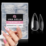 Ballerina Gel Nail Tips 216st 12 Storlekar Soft Gel Nail Tips Heltäckande Nail Extension Set Semi Matt DIY Home Art