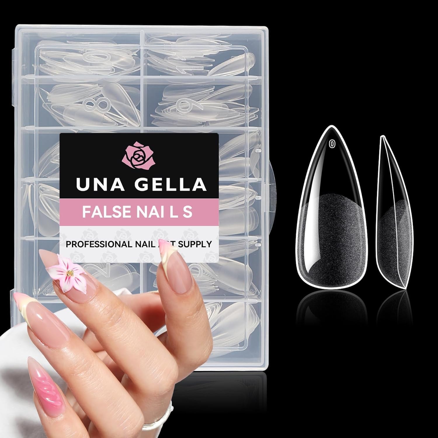Ballerina Gel Nail Tips 216st 12 Storlekar Soft Gel Nail Tips Heltäckande Nail Extension Set Semi Matt DIY Home Art