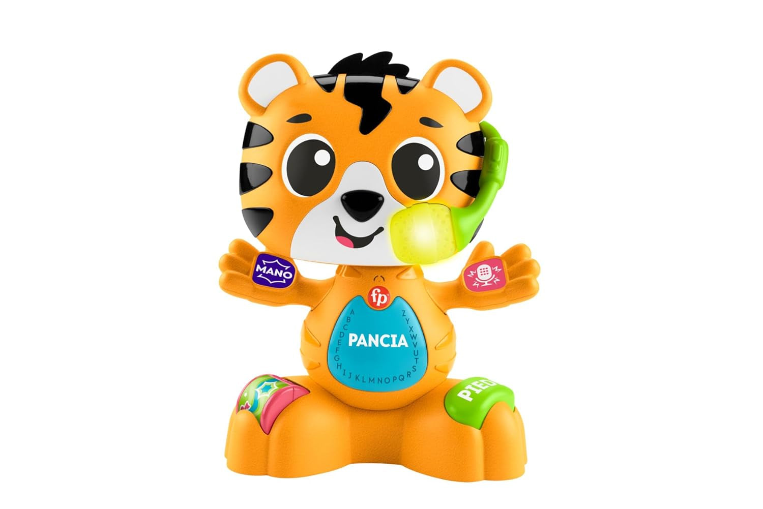 Fisher-Price pedagogisk leksak för baby och småbarn, Beat Bande Learning & Dancing Tiger Justin med ljud och ljus för bebisar från 9 månader, italiensk version, HYL04 Bebe Naty Shop Toys Standardtitel