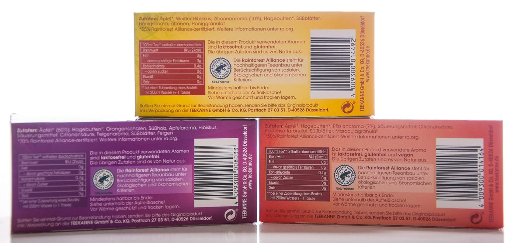 Teekanne teservis 3 sortiment, italiensk citron, medelhavspersika och turkiskt äpple, 155 g