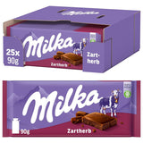 Milka Zartherb - alpin mörk mjölkchoklad med en delikat inslag av kakao i multipack - 25 x 90g