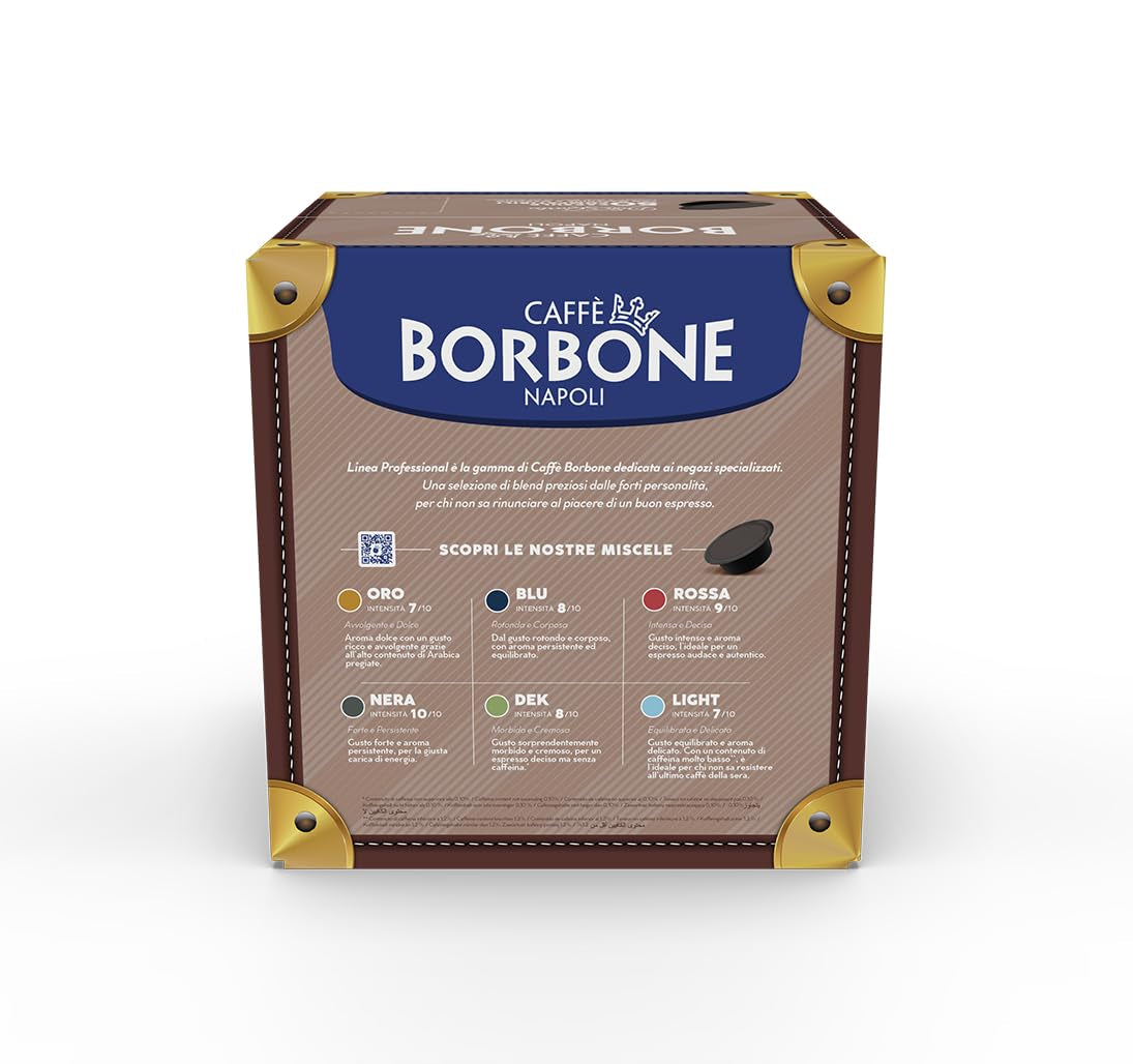 Caffè Borbone Don Carlo Dek Entkofeinierte Kaffeemischung - 50 Kapseln - Kompatibel med Lavazza®* A Modo Mio®* Haushalts-Espressomaschinen