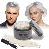 4,23 oz Lila hårton Tillfällig hårfärg med borstar, män kvinnor styling hårton vax, instant hårkräm Mud Naturlig frisyr Pomada, DIY Cosplay Halloween Hårvax Hårfärg Naty Shop White
