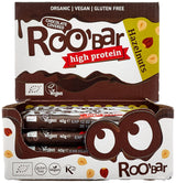 Högproteinchokladglaserade hasselnötsbars - 100 % ekologiska, veganska, fruktbarer, mejerifria, glutenfria, raffinerade sockerfria - 16 barer x 40 g