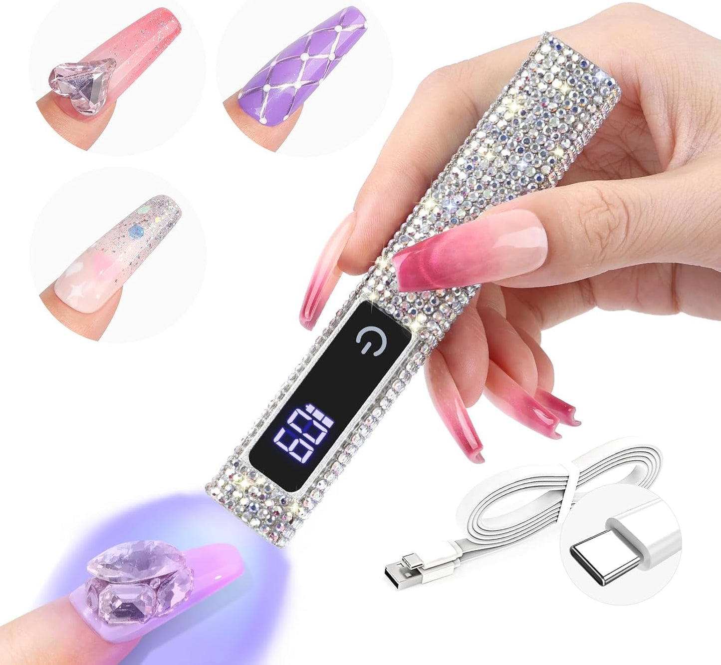 Saviland U V Lampe Für Gelnägel: Mini U V Lampe Für NägelSchützen Sie Die Haut Wiederaufladbar Klein LED Nagellack Trocknergerät Für Nagellack Aufbaugel Nageltips Nagelkleber Geschenke Für Frauen