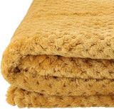 HOMLA Noah Mjuk dekorativ filt - mysig polyesterfiberfilt för hem fluffig filt för bäddsoffa - 150 X 200 cm riskornsmönster senapsfärg Sängar och filtar Besuche den HOMLA-Store