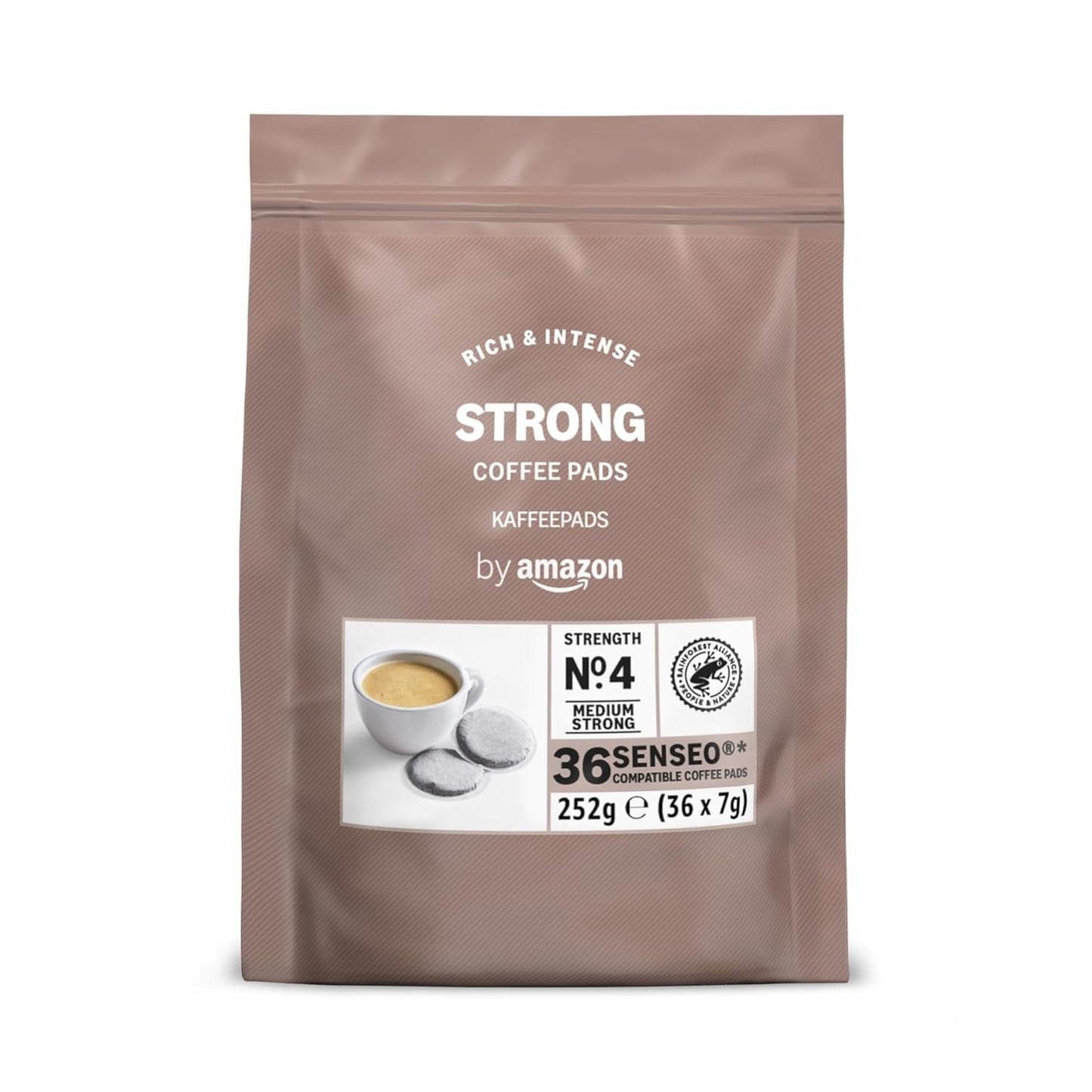 av Amazon Starke Pads, geeignet für Senseo-Maschinen, 36 Stück (1 Packung mit 36 ​​​​Stück) – Rainforest Alliance-zertifiziert