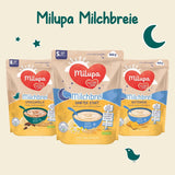 Mjölkgröt Milupa Gentle Start - Spannmål för bebisar utan gluten, utan palmolja - Utan konserveringsmedel och färgämnen - Från 5 månader - 4 x 400 g