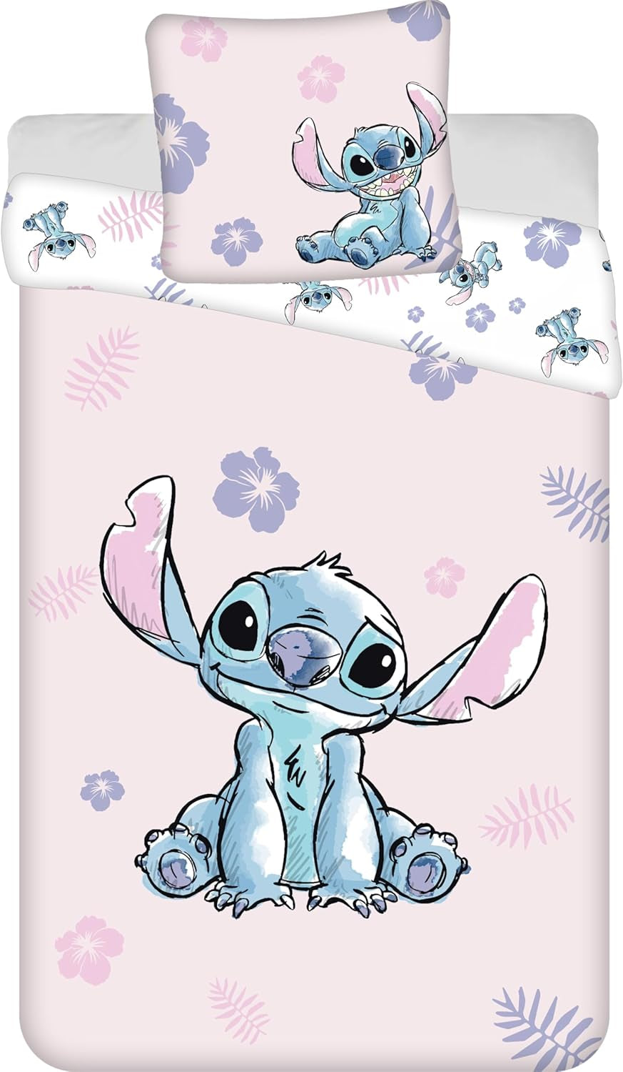 Stitch Rosa sängkläder, 100 % bomull Sängkläder - barn Naty Shop Standardtitel