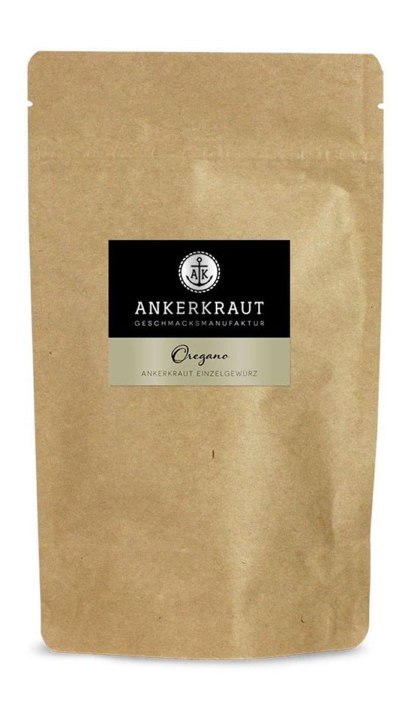 Ankerkraut Oregano Gewürz, torkad gerebelt, perfekt för pizzasoppa tomat och fisk, Kräuter zum Würzen, medelhavsküche für zu Hause, Lecker Kochen, 20g im Korkenglas