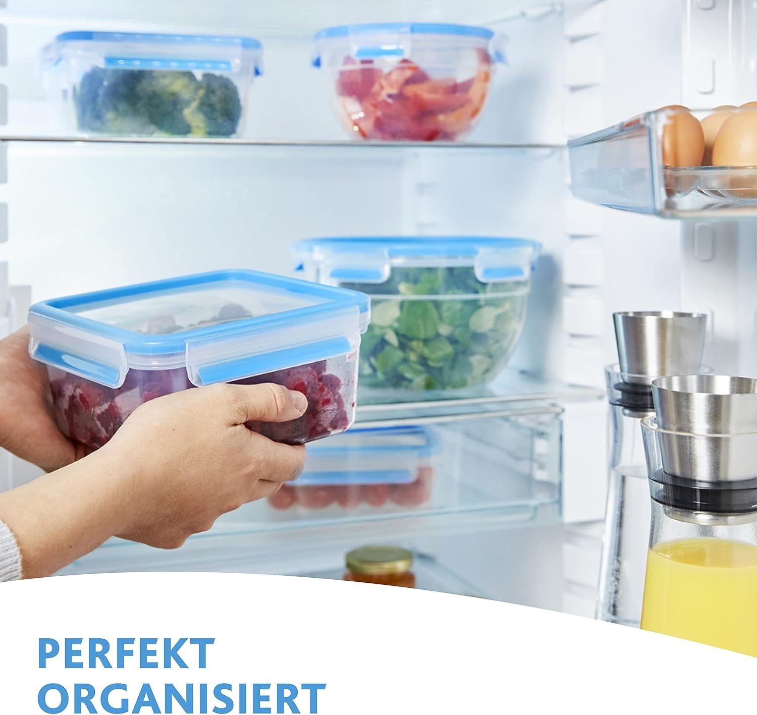 Emsa 515585 Matklipp & Stäng | 3 delar set | plast | transparent / grön | 0,55 / 1 / 2,2 liter Naty Shop matförvaringslådor