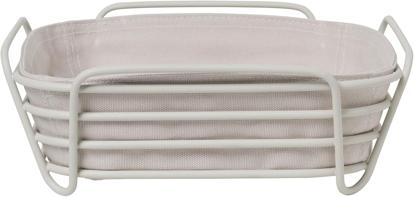 Blomus -DELARA- brödkorg storlek L, fyrkantig, avtagbar tygpåse, elegant design, 26 x 26 cm, Moonbeam färg (64075) Matförvaringslådor Naty Shop Moonbeam One size