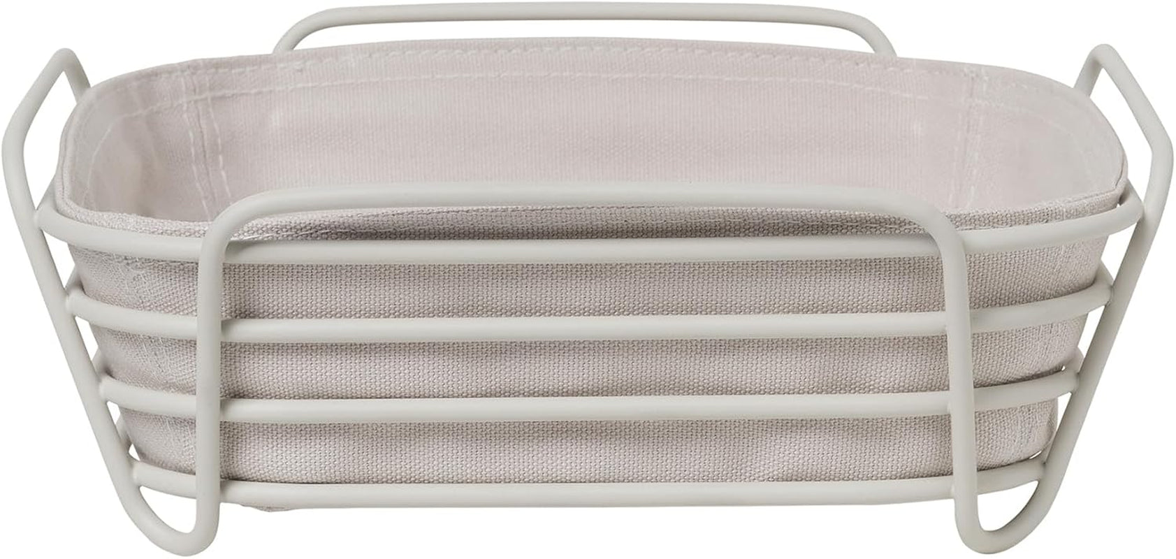 Blomus -DELARA- brödkorg storlek L, fyrkantig, avtagbar tygpåse, elegant design, 26 x 26 cm, Moonbeam färg (64075) Matförvaringslådor Naty Shop Moonbeam One size