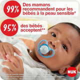 NUK Space Night Napp, 0-6 månader, extra stora ventiler, Glow in the Dark, BPA-fritt silikon, räv och nyckelpiga, 2-pack
