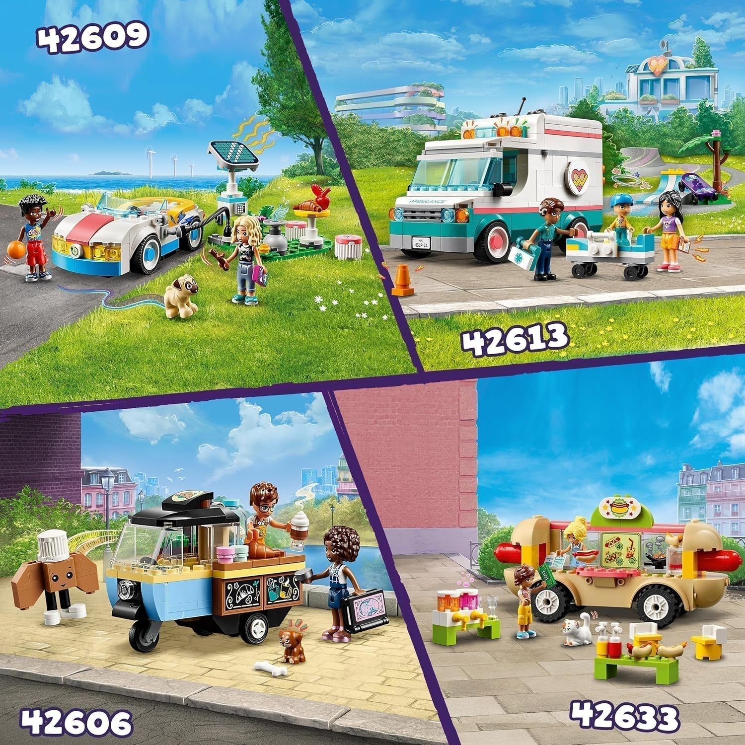 LEGO Friends Rolling Café Liten bakleksak för barn, present till flickor och pojkar 6 år, pedagogisk leksak med Aliya, Jules och Aira the Dog 42606 Byggset Beuche den LEGO-Store