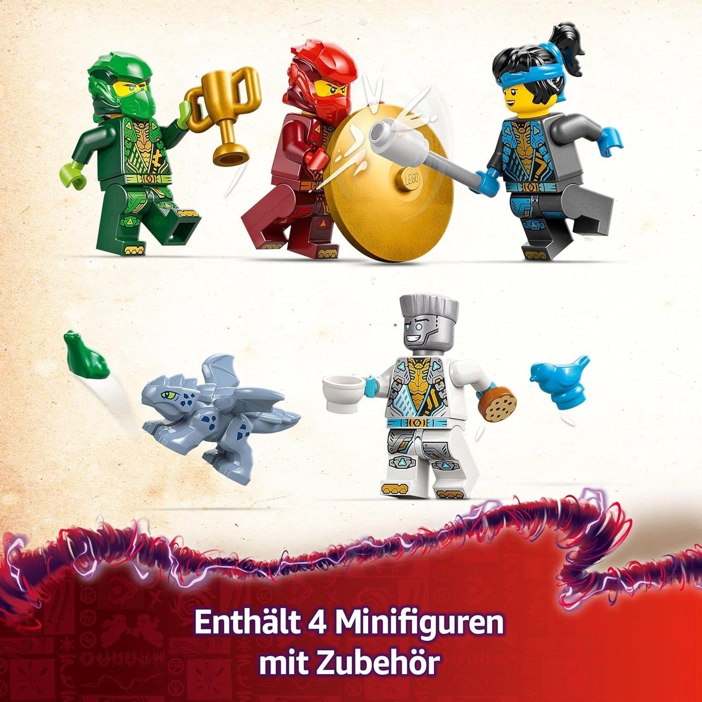 LEGO NINJAGO Spinjitzu Ninja Temple - Lekset med 4 minifigurer och 1 drakfigur - Byggset - Jul- eller födelsedagspresent för pojkar och flickor från 4 år 71831 Byggset Besuche den LEGO-Store