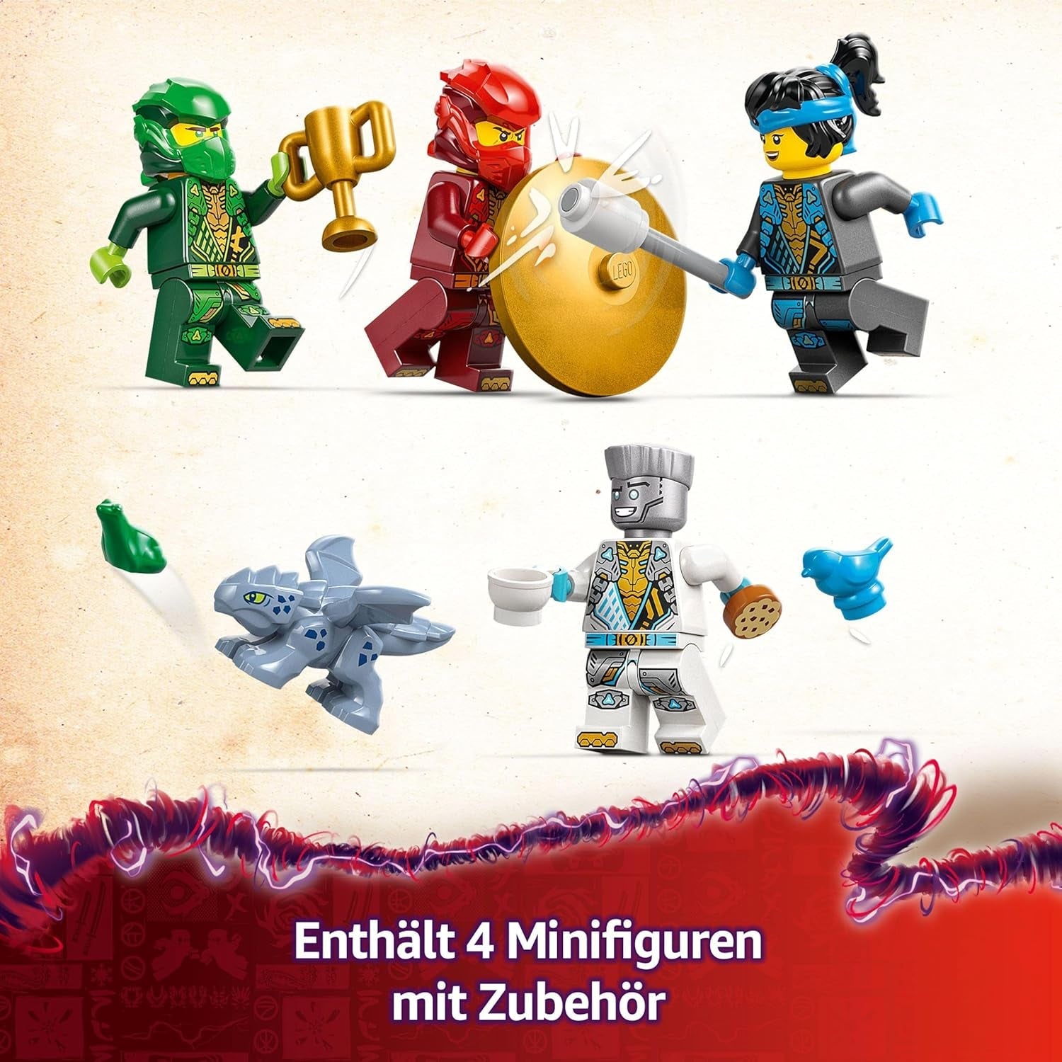 LEGO NINJAGO Spinjitzu Ninja Temple - Lekset med 4 minifigurer och 1 drakfigur - Byggset - Jul- eller födelsedagspresent för pojkar och flickor från 4 år 71831 Byggset Besuche den LEGO-Store
