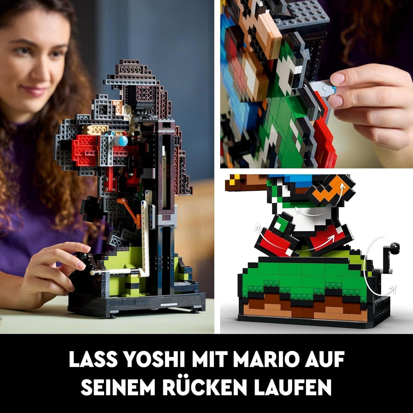 LEGO Super Mario World: Mario & Yoshi Nintendo Samlarset, Pixelfigurer, Modellbygge & Display, Heminredning & Samlarföremål, Modellkit & Present för vuxna fans 71438 Byggset Besuche den LEGO-Store