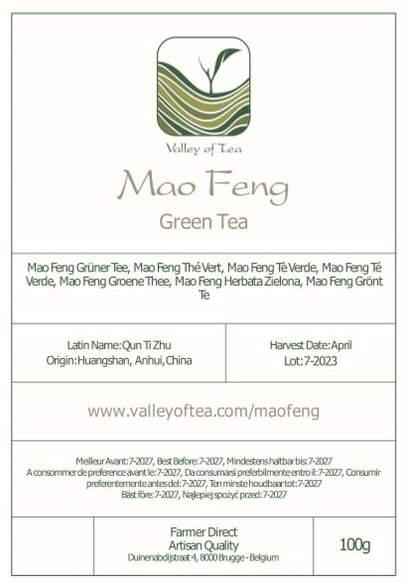 Mao Feng Huangshan Grönt te - Berömt kinesiskt te från Huang Shang - Maofeng Yellow Mountains Green Tea Leaves Kina Mao Feng Tea Organic Green Tea Chinese Green Tea Green Tea