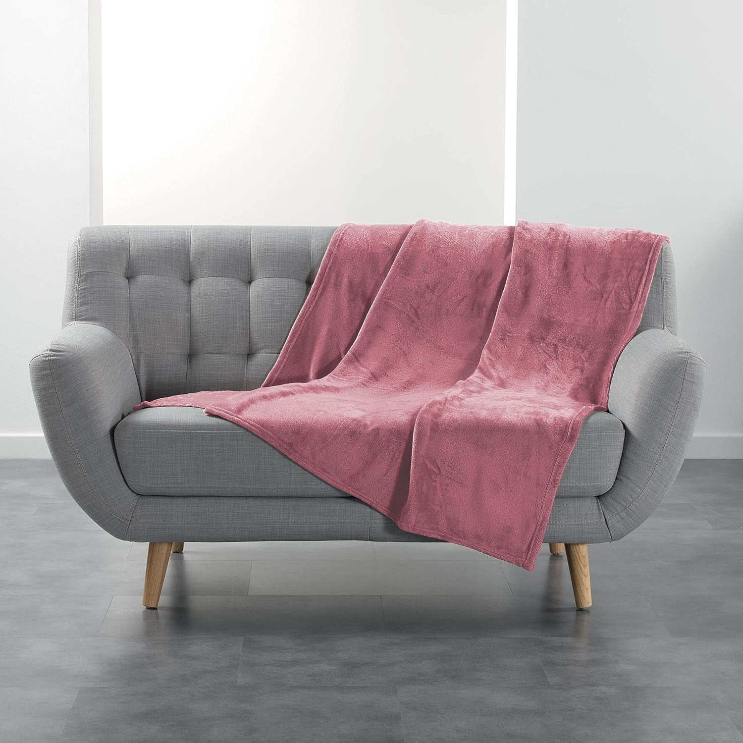 Douceur D'Intérieur, Flanellfilt, 125 X 150 Cm, Rosa, Flanell Täcken och täcken Naty Shop Standardtitel
