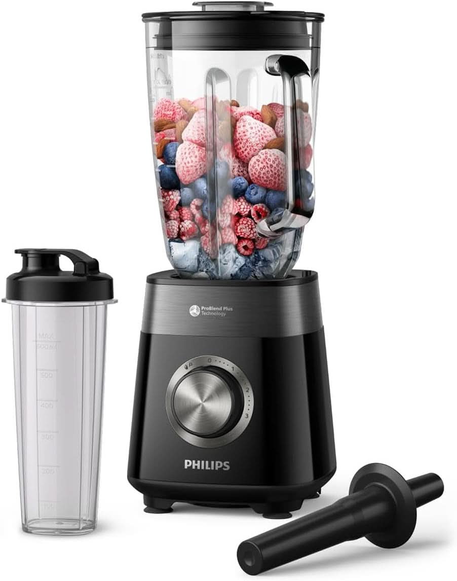 Philips Standmixer Und Smoothie Maker – 600W, 2-liters becher, Homeid-App, 2 Geschwindigkeitsstufen + Impulsfunktion, Problend, Ice-Crush-Funktion (HR2291/41) Kitchen Naty Shop 1200 Watt