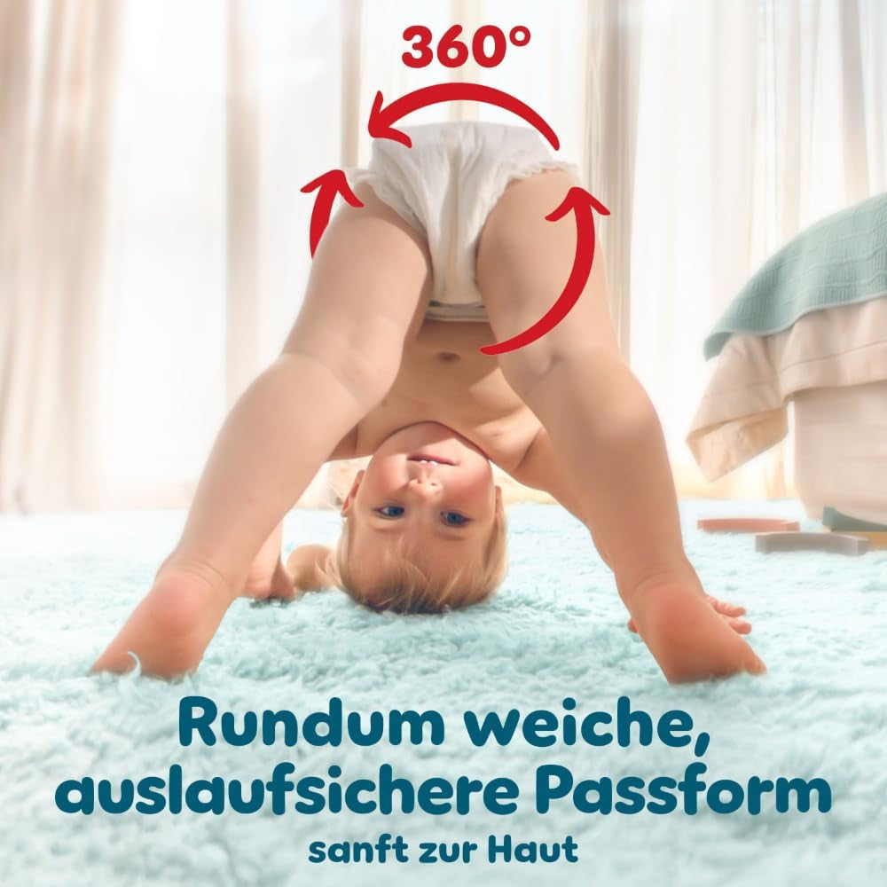 Pampers Premium Protection Pants storlek 5, 144 blöjor, 11kg - 17kg, med 360° justering och mjuka anti-läck muddar för optimal komfort och skydd