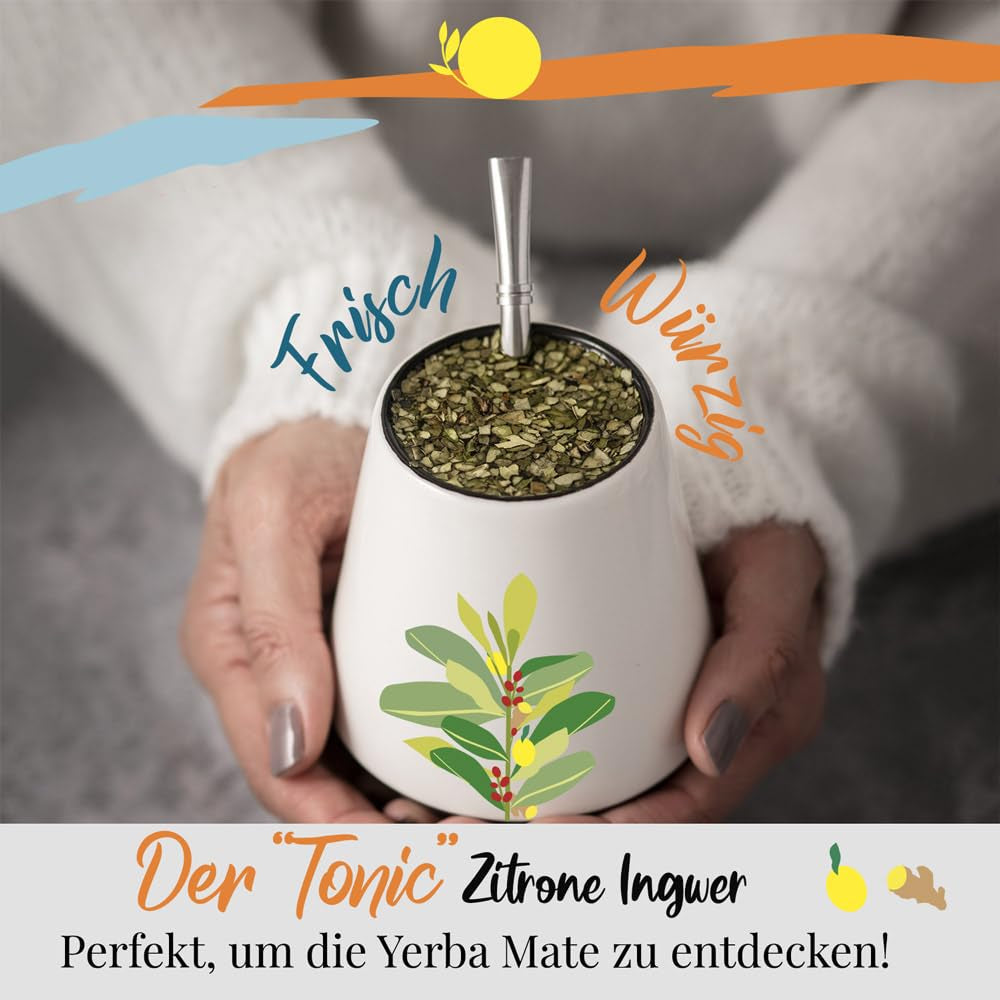 ORIGEENS BIO YERBA MATE MED CITRON OCH INGEFÄRA 200 G - Det energigivande teet I Ekologiskt Yerba Mate-te, orostat, blad, utan stjälkar och damm