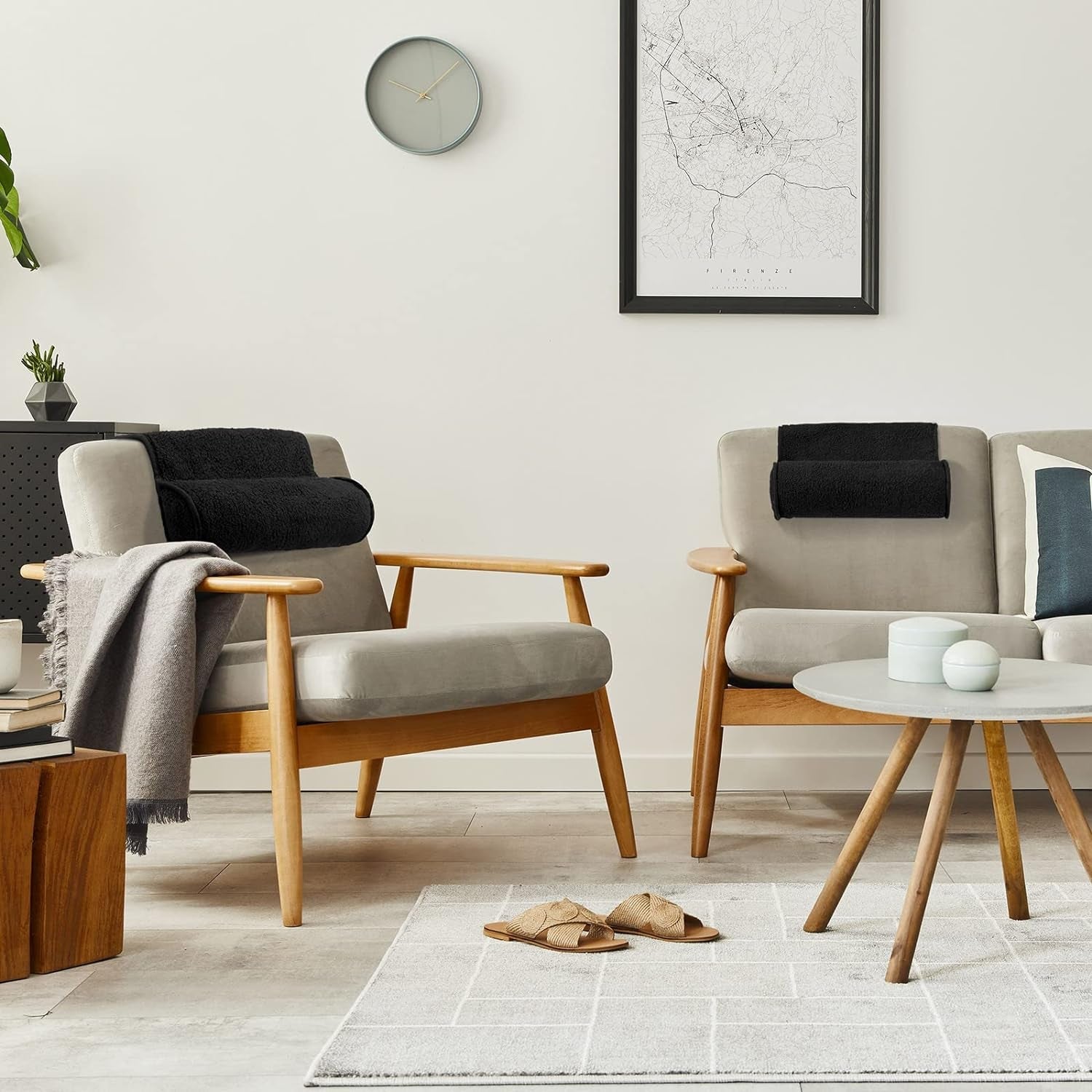 Chaise Lounge Nackkudde Huvudkudde Plysch Justerbar Kudde Nackrulle Halkfri fleece soffa Nackhuvudstödskudde för resor Hemma Chaise Lounge Soffa Fåtölj (svart)