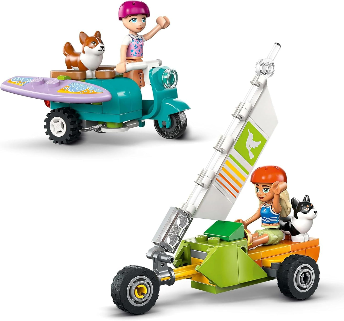 LEGO Friends Beach Adventure med hundar Byggleksak för flickor 6 år gamla djurlekset med 2 minifigurer och 2 corgifigurer Kreativa barngåva Surfbräda Äventyrsbyggset 42641 Byggset Besuche den LEGO-Store