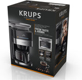 Krups Espressomaskin KM8328 Mal med kvarn | 24 timmars timer | Spannmålsbehållare 180 g | Kapacitet 1,25 l för upp till 15 koppar kaffe | Funktion för automatisk avstängning | 3 slipinställningar | Svart