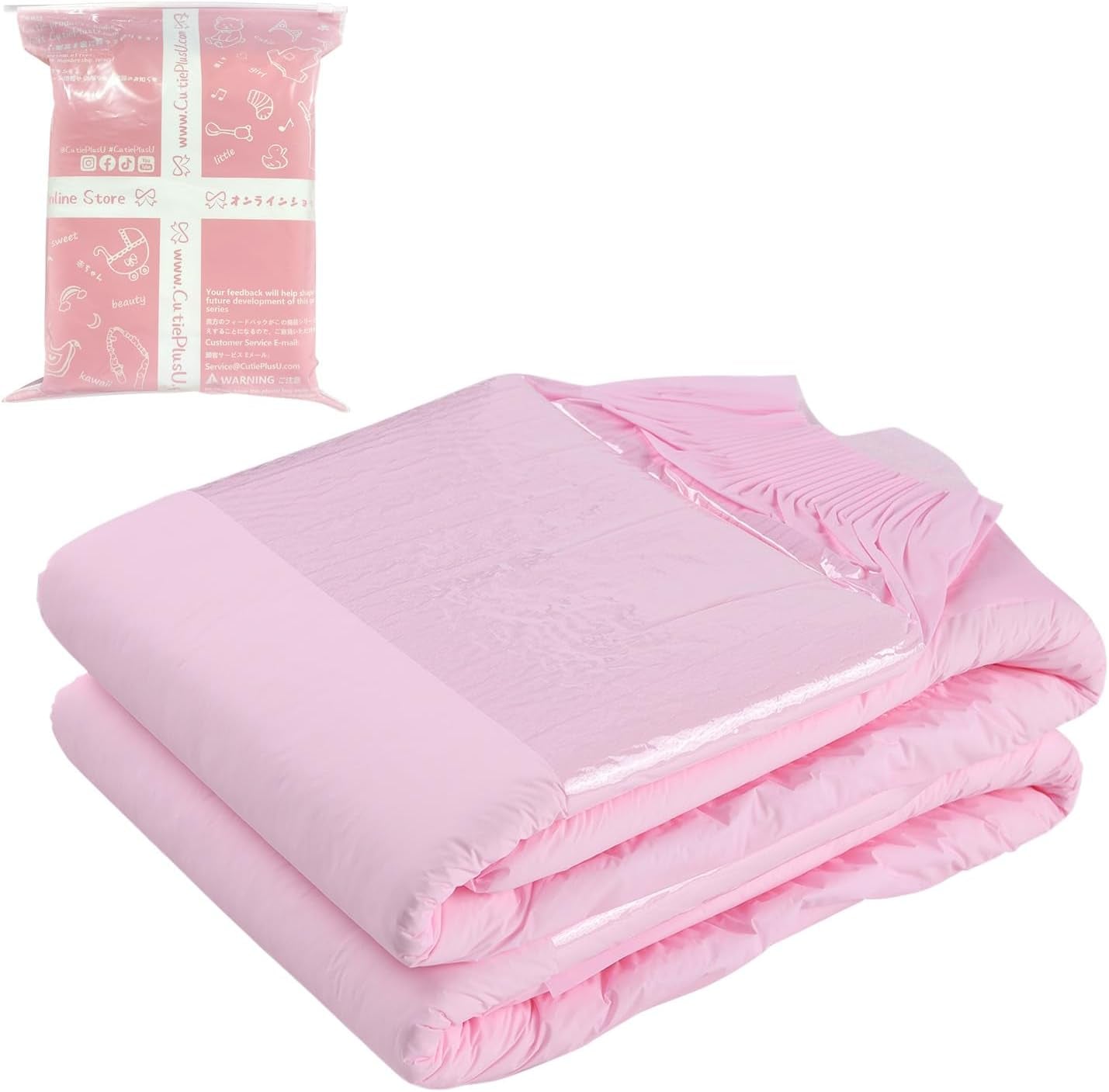 CutiePlusU vuxenblöjor, torr yta, maximal absorptionsförmåga över natten, inkontinensblöja för engångsbruk - blå, 2-pack (medium 71-96 cm)