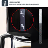 Tefal Smart'n Light Espressomaskin med timer, Espressomaskin med programmerbart filter 1,25 L, Aromafunktion för intensiv arom, Varmhållningsfunktion, Anti-dropp och lätt att rengöra, Svart